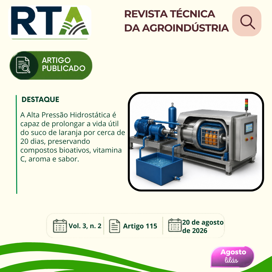 ALTA PRESSÃO HIDROSTÁTICA: CONCEITO, APLICAÇÕES E EFEITOS NO PROCESSAMENTO DE SUCO DE LARANJA 